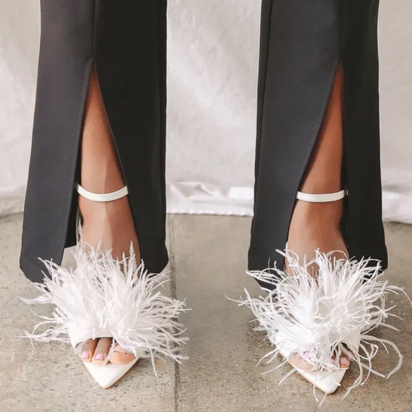 Lulu's feather embellished heels - Picture 3 of 8